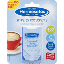 Photo of Hermesetas Mini Sweeteners 300 Tablets (+100 Bonus Pack) 400.0x