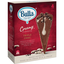 Photo of Bulla Ice Cream Creamy Classics Triple Choc 4s