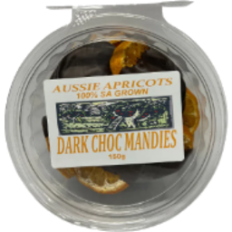 Photo of Aussie Apricots Dark Choc Mandies 150g