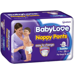 Photo of Babylove Nappy Pants Toddler 9-14kg 28pk