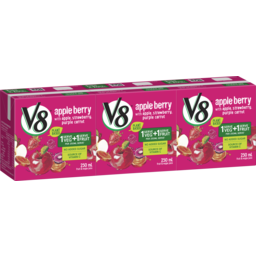 Photo of V8 Juice Fruit & Veggie Apple Berry 3 Pack 250ml