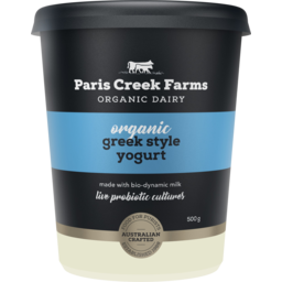 Photo of Paris Creek Farms Organic Greek Style Yogurt 500g