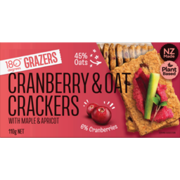 Photo of 180 Degree Grazer Crackers Cranberry Oat 110g