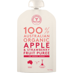 Photo of Australian Organic Food Co. Puree Apple & Strawberry 120gm