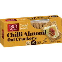 Photo of 180 Degrees Chilli Almond Oat Crackers 150g