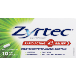Photo of Zyrtec Hayfever Mini Tablets 10gm 10 Pack