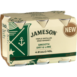 Photo of Jameson Smooth Dry & Lime 4.8% Abv 6 X 375ml 6.0x375ml