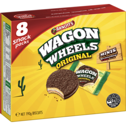 Photo of Arnott's Wagon Wheels Chocolate Biscuits Mini Snack Packs 190g 190g