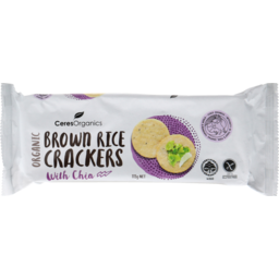 Photo of Ceres Organics Organic Brown Rice Crackers With Chia 115g