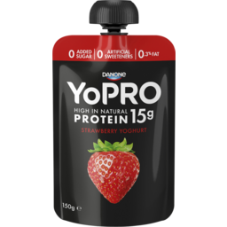 Photo of Danone Yopro Yopro High Protein Strawberry Pouch Yoghurt 150g