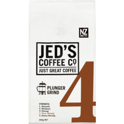 Photo of Jed's #4 Very Strong Plunger Grind Coffee 200g
