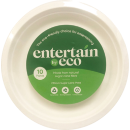 Photo of Entertain By Eco Sugar Cane Plates 230mm 10 Pack