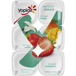 Photo of Yoplait Classics (Strawberry, Mango, Vanilla) Yoghurt Multipack 6 x160g