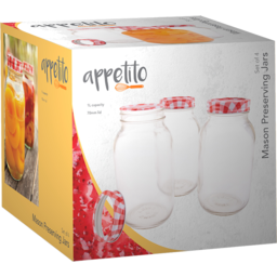 Photo of Appetito Mason Preserving Jars 1l 4 Pack