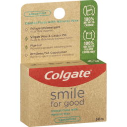 Photo of Colgate Smile For Good Dental Floss, , Spearmint, Naturally Waxed, Recycled Packaging And Vegan