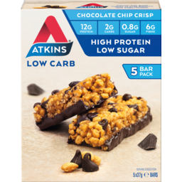 Photo of Atkins Chocolate Chip Crisp Bars 5 X 37g