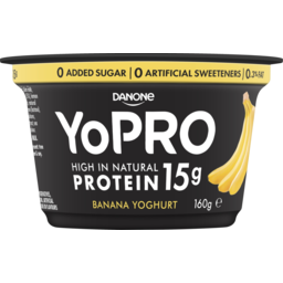 Photo of Danone Yopro High In Natural Protein Banana Yoghurt 160g