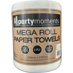Photo of Party Moments Mega Kitchen Roll 2 Ply 330 Sheets Single Pack