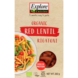 Photo of Explore Cuisine Organic Red Lentil Rigatoni 250g
