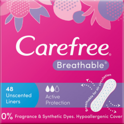 Photo of Carefree Breathable Unscented Panty Liners 48 Pack