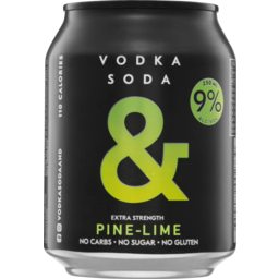 Photo of Vodka Soda & Black Pine Lime 9% 250ml