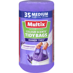 Photo of Multix Colour Scents Handy Ties Tidy Bags Medium 35 Pack | Lavender Scent