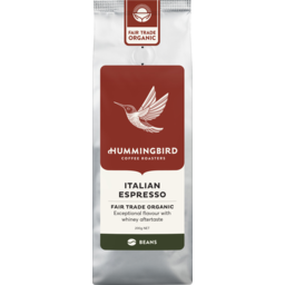 Photo of Hummingbird Fair Trade Organic Fresh Coffee Italian Whole Beans 200g