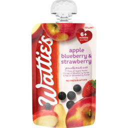 Photo of Wattie's Baby Food Stage 2 Pouch Apple, Blueberry & Strawberry 7+ Months 120g