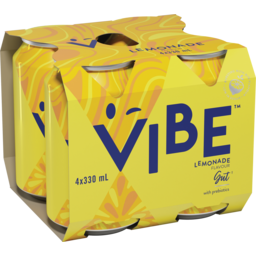 Photo of Vibe Gut With Prebiotics Lemonade Soft Drink Multipack Cans