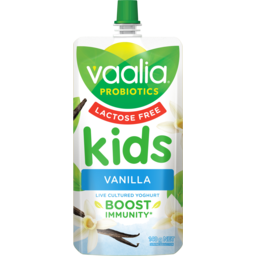 Photo of Vaalia Lactose Free 3x Probiotics Vanilla Kids Yoghurt Pouch