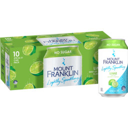 Photo of Mt. Franklin Mount Franklin Lightly Sparkling Water Lime, Multipack Cans 10 X 375ml 10.0x375ml