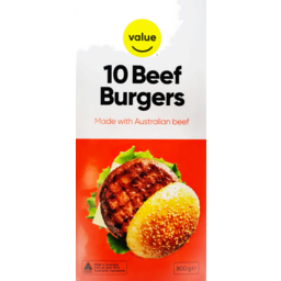 Photo of Value Australian Beef Burgers 10 Pack