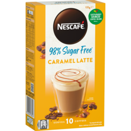 Photo of Nescafe 98% Sugar Free Caramel Latte Coffee Sachets Pac 10pk