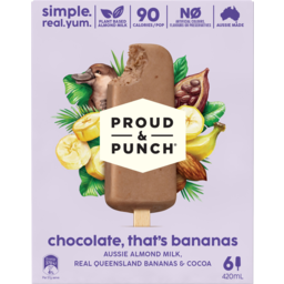 Photo of Proud & Punch Chocolate That's Bananas Smoothie Pops 6 Pack 420ml