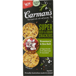 Photo of Carmans Super Seed & Crain Rosemary & Sea Salt Crackers 80g