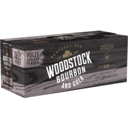 Photo of Woodstock Bourbon & Cola 6.0% 10 X 375ml Can 375ml