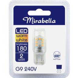 Photo of Mirabella G9 240v Led Warm White Brightness 180 Lumens 2 Watt Single Pack