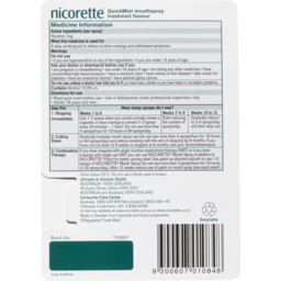 Photo of Nicorette Quit Smoking Quickmist Nicotine Mouth Spray Freshmint 150 Pack