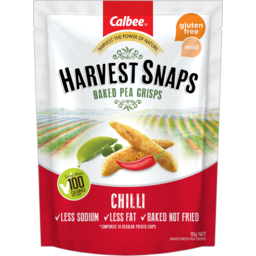 Photo of Calbee Harvest Snaps Chilli Baked Pea Crisps Gluten Free 93g