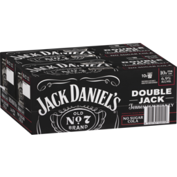Photo of Jack Daniel's Double Jack & No Sugar Cola 20 Pack (2x10pk)