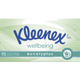 Photo of Kleenex Wellbeing Eucalyptus 3 Ply Facial Tissues 95 Pack