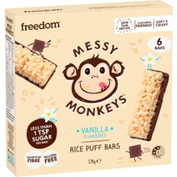 Photo of Freedom Messy Monkeys Vanilla Flavoured Rice Puff Bars 6 Pack 120g