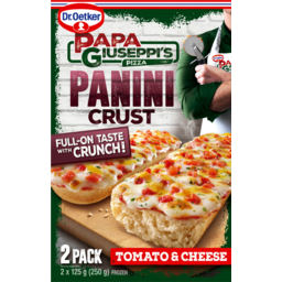Photo of Dr Oetker Papa Giuseppis Tomato & Cheese Panini Crust Pizza 2 Pack 250g