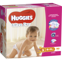 Photo of Huggies Ultra Dry Nappies Crawler Girl Size 3 90pk