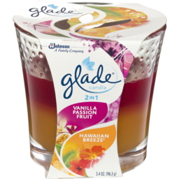 Photo of Glade 2 In 1 Scented Candle Vanilla Passion Fruit & Hawaiian Breeze 96g