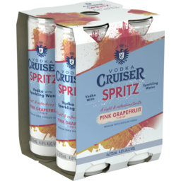 Photo of Vodka Cruiser Spritz Pink Grapefruit Can 275ml 4 Pack