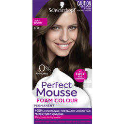 Photo of Schwarzkopf Perfect Mousse Light Brown 6-0 Permanent Hair Colour One Application