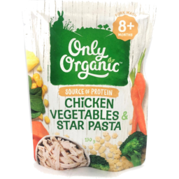 Photo of Only Organic Chicken vegetables & Star Pasta 170g