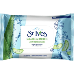 Photo of St Ives Facial Cleansing Wipes Cleanse & Hydrate 25pk