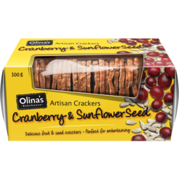 Photo of Olina's Cranberry & Sunflower Seeds Crackers 100g